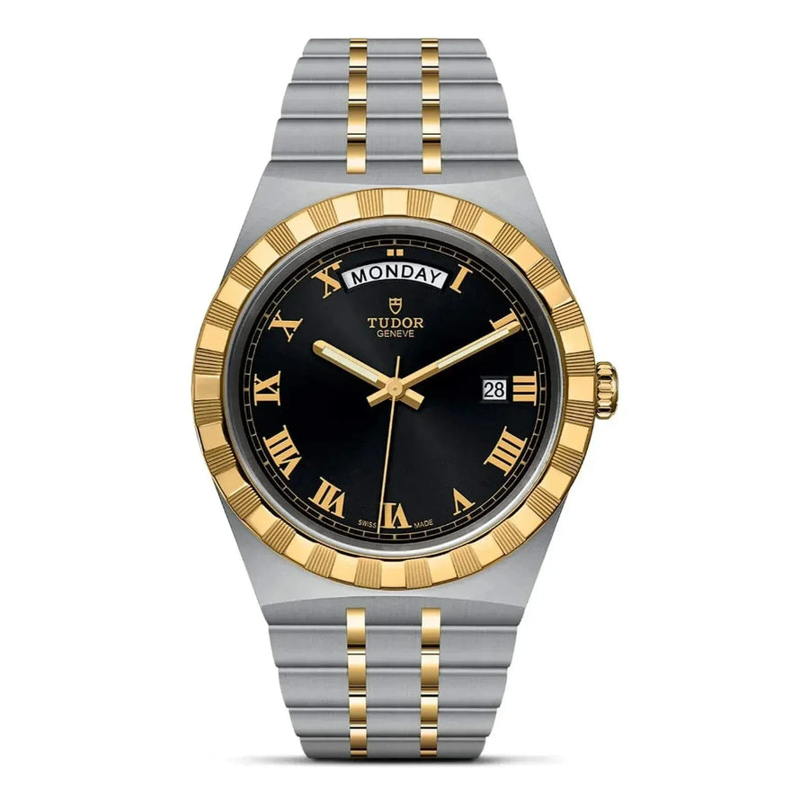 Tudor Royal Automatic Black Dial Two Tone Steel Strap Watch for Men - M28603-0003
