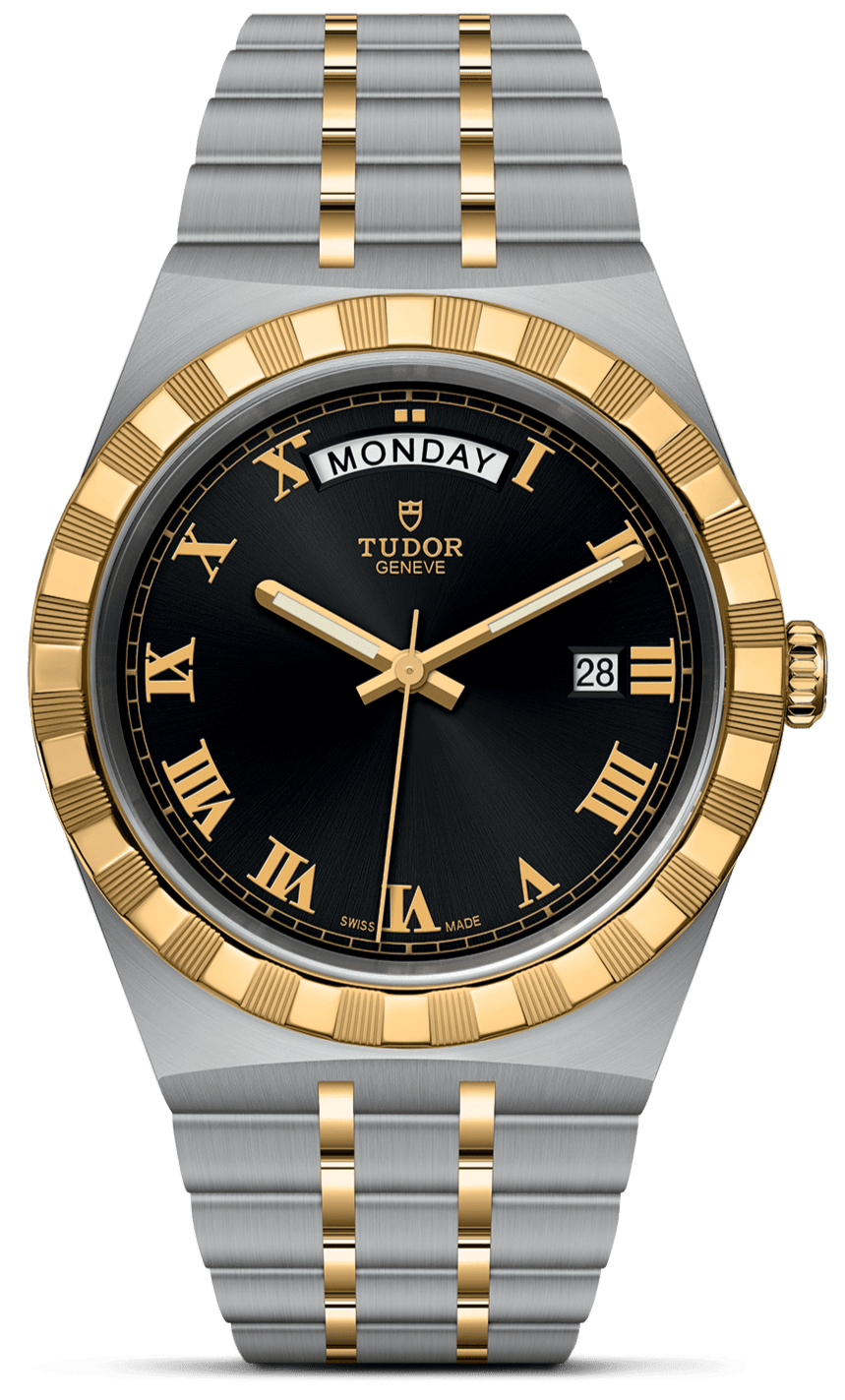 Tudor Royal Automatic Black Dial Two Tone Steel Strap Watch for Men - M28603-0003