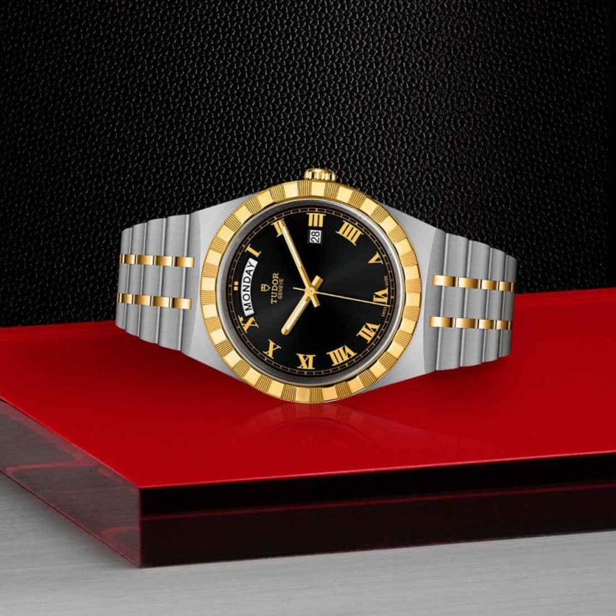 Tudor Royal Automatic Black Dial Two Tone Steel Strap Watch for Men - M28603-0003