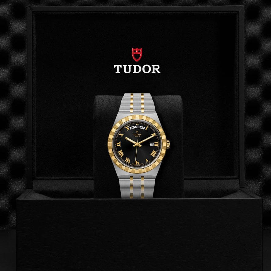 Tudor Royal Automatic Black Dial Two Tone Steel Strap Watch for Men - M28603-0003