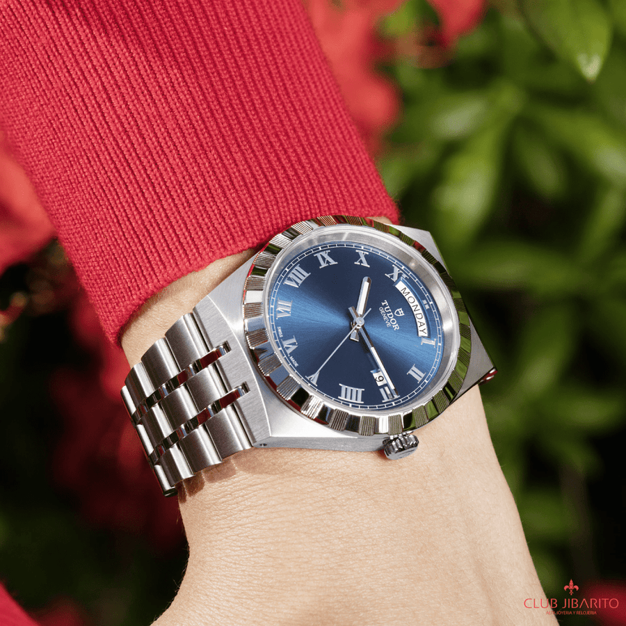 Tudor Royal Automatic Blue Dial Silver Steel Strap Watch for Men - M28600-0005