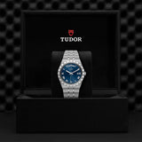 Tudor Royal Automatic Blue Dial Silver Steel Strap Watch for Men - M28600-0005