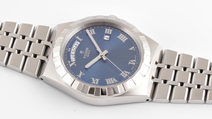 Tudor Royal Automatic Blue Dial Silver Steel Strap Watch for Men - M28600-0005