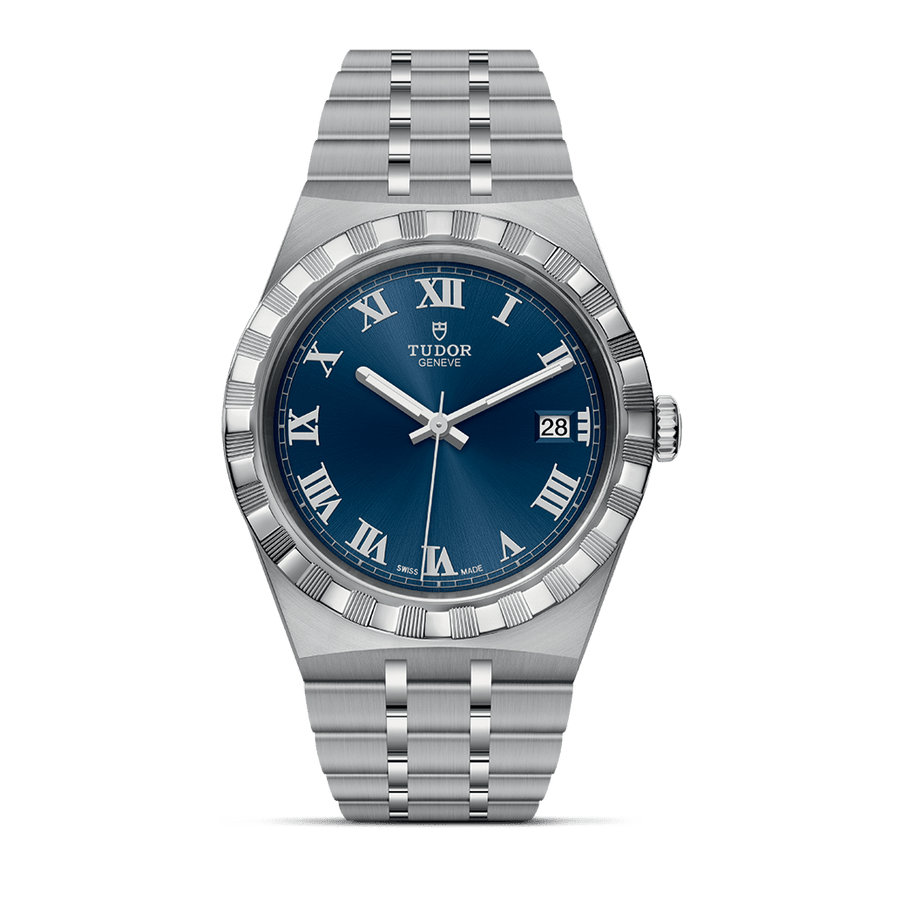 Tudor Royal Automatic Blue Dial Silver Steel Strap Watch for Men - M28600-0005