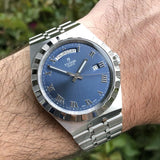 Tudor Royal Automatic Blue Dial Silver Steel Strap Watch for Men - M28600-0005