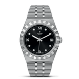 Tudor Royal Automatic Diamonds Black Dial Silver Steel Strap Watch for Men - M28600-0004