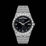 Tudor Royal Automatic Diamonds Black Dial Silver Steel Strap Watch for Men - M28600-0004