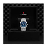 Tudor Royal Automatic Diamonds Blue Dial Silver Steel Strap Watch for Men - M28600-0006
