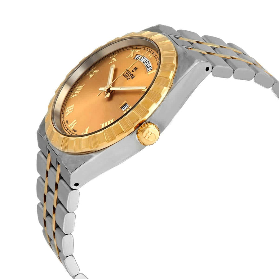 Tudor Royal Automatic Diamonds Gold Dial Two Tone Steel Strap Watch for Men - M28603-0006