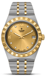 Tudor Royal Automatic Diamonds Gold Dial Two Tone Steel Strap Watch for Men - M28603-0006