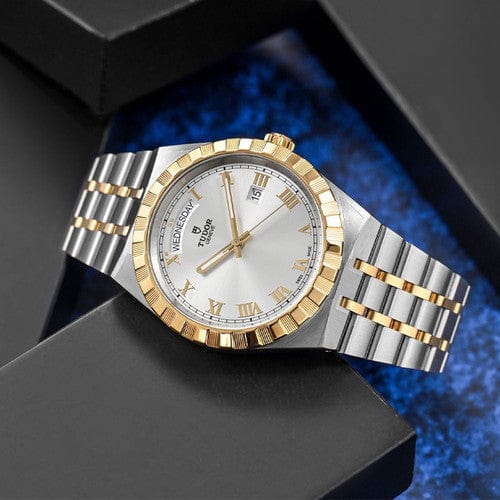 Tudor Royal Automatic Silver Dial Two Tone Steel Strap Watch for Men - M28603-0001