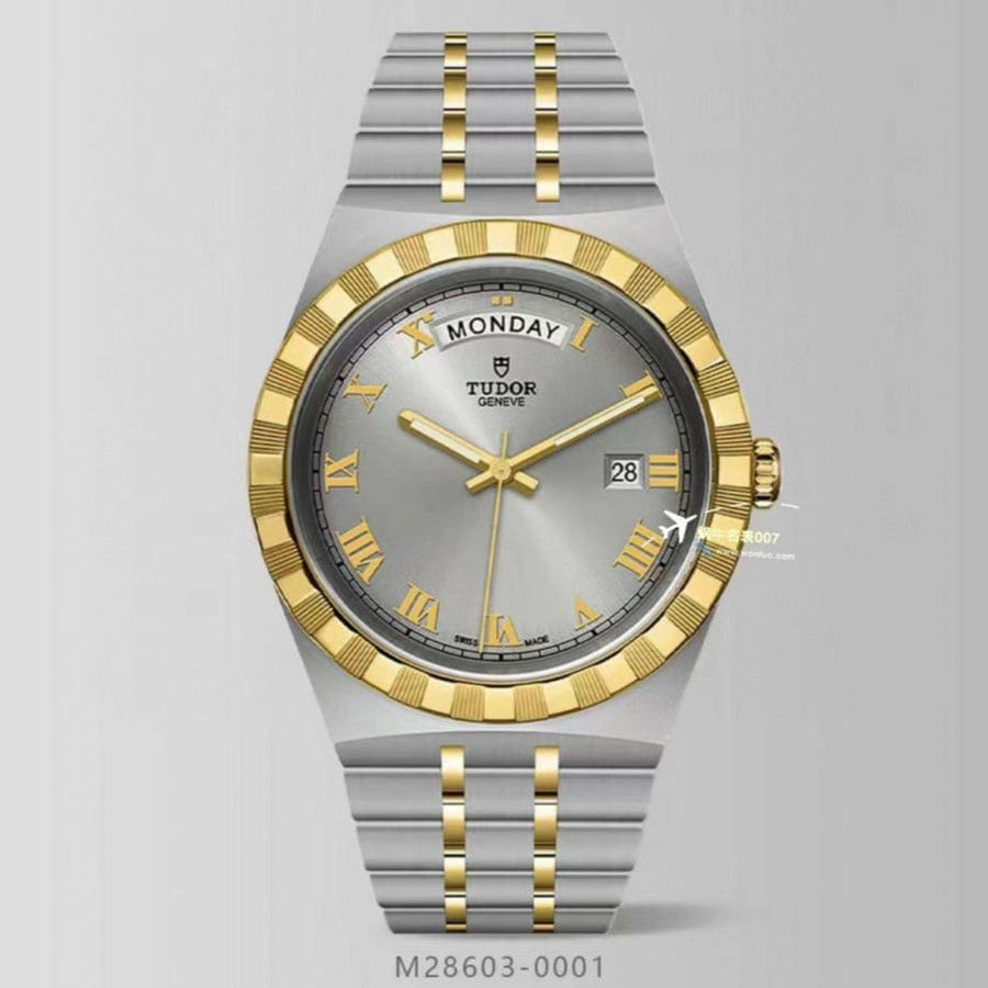 Tudor Royal Automatic Silver Dial Two Tone Steel Strap Watch for Men - M28603-0001