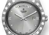 Tudor Royal Day Date Diamonds Automatic Silver Dial Silver Steel Strap Watch for Men - M28600-0002