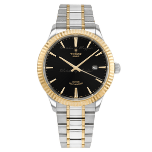 Tudor Style Automatic Black Dial Two Tone Steel Strap Watch for Men - M12713-0005