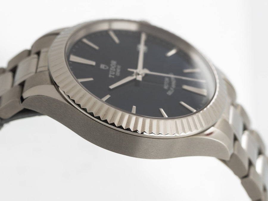 Tudor Style Automatic Blue Dial Silver Steel Strap Watch for Men - M12710-0013