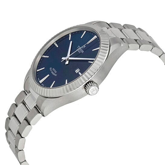 Tudor Style Automatic Blue Dial Silver Steel Strap Watch for Men - M12710-0013