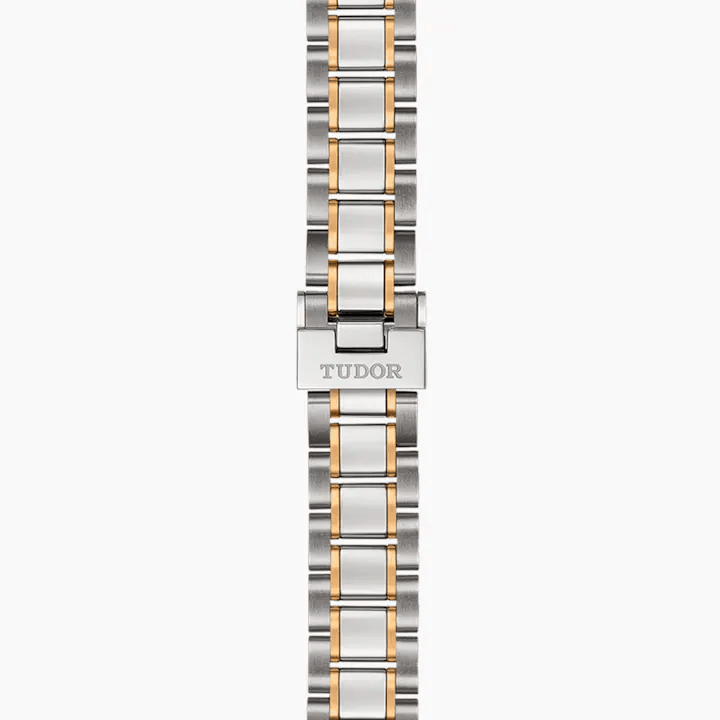 Tudor Style Automatic Diamonds Black Dial Two Tone Steel Strap Watch for Men - M12713-00011