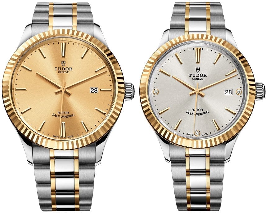 Tudor Style Automatic Gold Dial Two Tone Steel Strap Watch for Men - M12713-0001