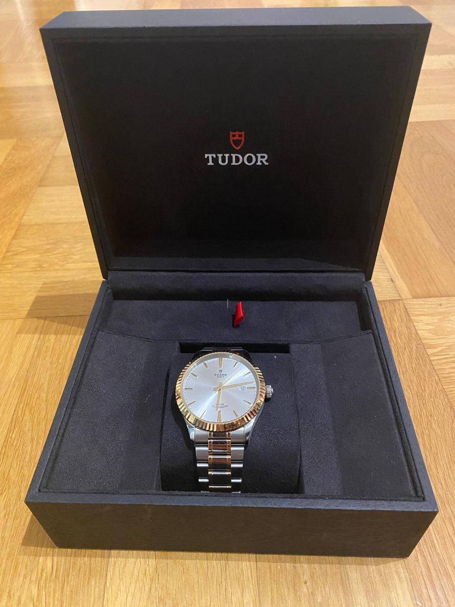 Tudor Style Automatic Silver Dial Two Tone Steel Strap Watch for Men - M12713-0003