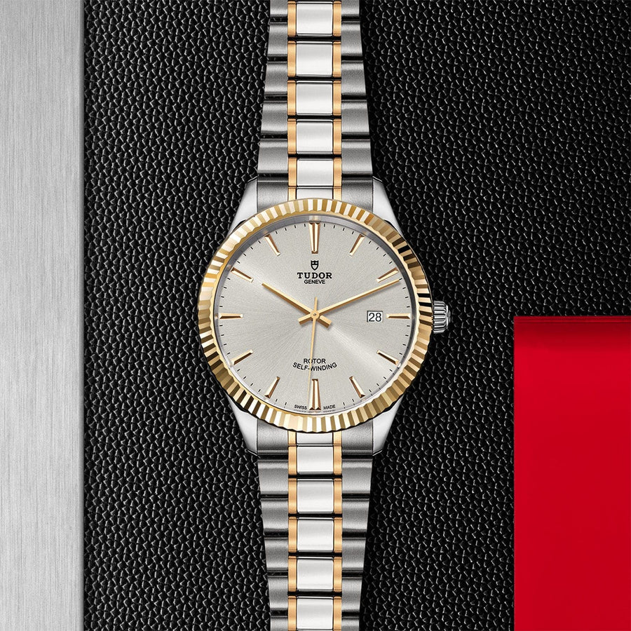 Tudor Style Automatic Silver Dial Two Tone Steel Strap Watch for Men - M12713-0003