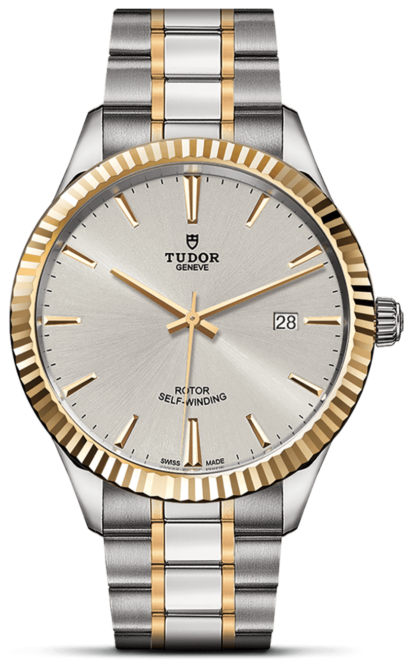Tudor Style Automatic Silver Dial Two Tone Steel Strap Watch for Men - M12713-0003