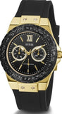 Guess Black Dial Black Rubber Strap Watch For Women - W1053L7