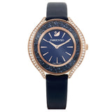 Swarovski Crystalline Aura Blue Dial Blue Leather Strap Watch for Women - 5519447