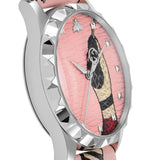 Gucci G Timeless Pink Dial Pink Leather Strap Watch For Women - YA1264083