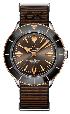 Breitling Superocean Heritage '57 Outerknown Limited Edition Brown Dial Brown NATO Strap Watch for Men - U103701A1Q1W1