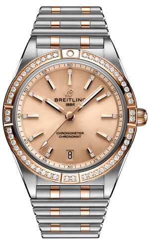 Breitling Chronomat Automatic 36 Diamonds Brown Dial Two Tone Steel Strap Watch for Women - U10380591K1U1