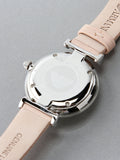 Emporio Armani Gianni T Bar Mother Of Pearl Pink Dial Pink Leather Strap Watch For Women - AR1958