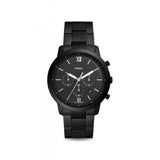 Fossil Neutra Chronograph Black Dial Black Steel Strap Watch for Men - FS5474