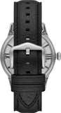 Fossil Townsman Automatic Skeleton Blue Dial Black Leather Strap Watch for Men - ME3200