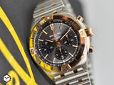 Breitling Chronomat B01 42 18K Red Gold Black Dial Two Tone Steel Strap Watch for Men - UB01341A1B1U1