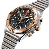 Breitling Chronomat B01 42 18K Red Gold Black Dial Two Tone Steel Strap Watch for Men - UB01341A1B1U1