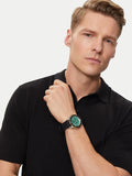 Michael Kors Maritime Analog Green Dial Black Silicone Strap Watch for Men - MK9158