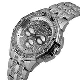 Bulova Crystal Collection Pave Silver Dial with Crystals Silver Steel Strap Watch for Men - 96C134