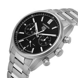 Tag Heuer Carrera Chronograph Black Dial Silver Steel Strap Watch for Men - CBN2010.BA0642