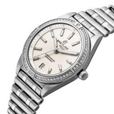 Breitling Chronomat Automatic 36 Diamonds White Dial Silver Steel Strap Watch for Women - A10380591A1A1