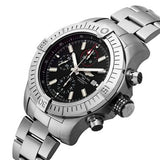 Breitling Super Avenger Chronograph 48 Black Dial Silver Steel Strap Watch for Men - A13375101B1A1