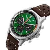 Breitling Top Time B01 Ford Mustang Green Dial Brown Leather Strap Watch for Men - AB01762A1L1X1