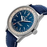 Breitling Navitimer Automatic 38mm Blue Dial Blue Leather Strap Mens Watch - A17325211C1P1