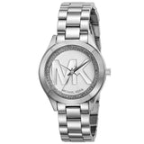 Michael Kors Mini Slim Runway Silver Dial Silver Steel Strap Watch for Women - MK3548