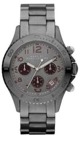 Marc Jacobs Rock Chronograph Gunmetal Grey Dial Grey Steel Strap Watch for Men - MBM3160