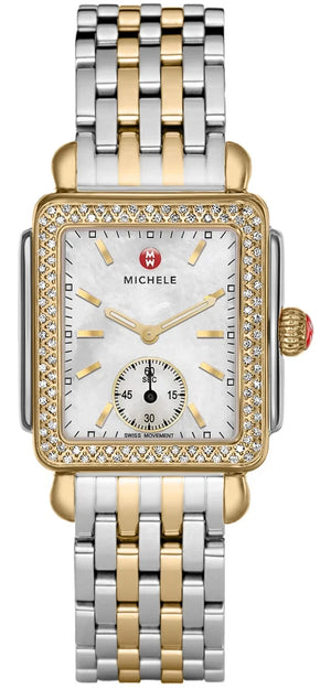 Michele Deco Mother of Pearl Dial Two Tone Steel Strap Watch For Women - MWW06V000023