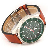 Fossil Dillinger Luggage Chronograph Green Dial Brown Leather Strap Watch for Men - FS5734