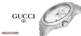 Gucci G Timeless Diamonds Silver Dial Silver Steel Strap Watch For Men - YA126407