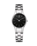 Calvin Klein Simplicity Black Dial Silver Steel Strap Watch for Women - K4323130