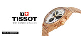 Tissot T Classic PR 100 White Dial Rose Gold Mesh Bracelet Watch For Men - T101.417.33.031.01