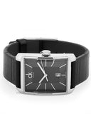 Calvin Klein Window Black Dial Black Leather Strap Watch for Men - K2M21107